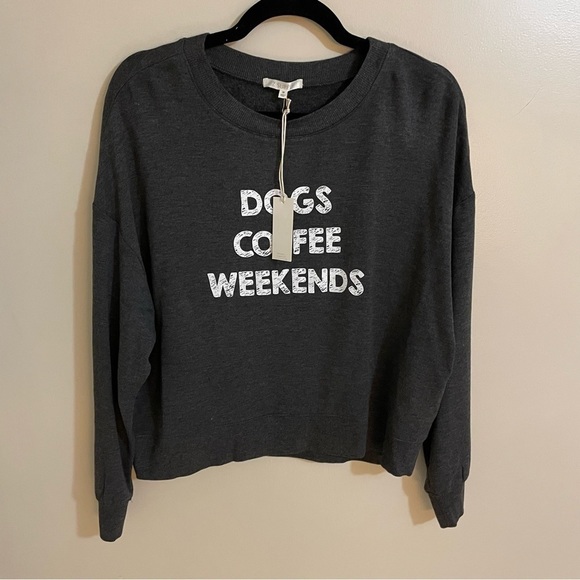 Z Supply Elle Dog Sweatshirt, Charcoal Grey, Size M - Picture 9 of 9